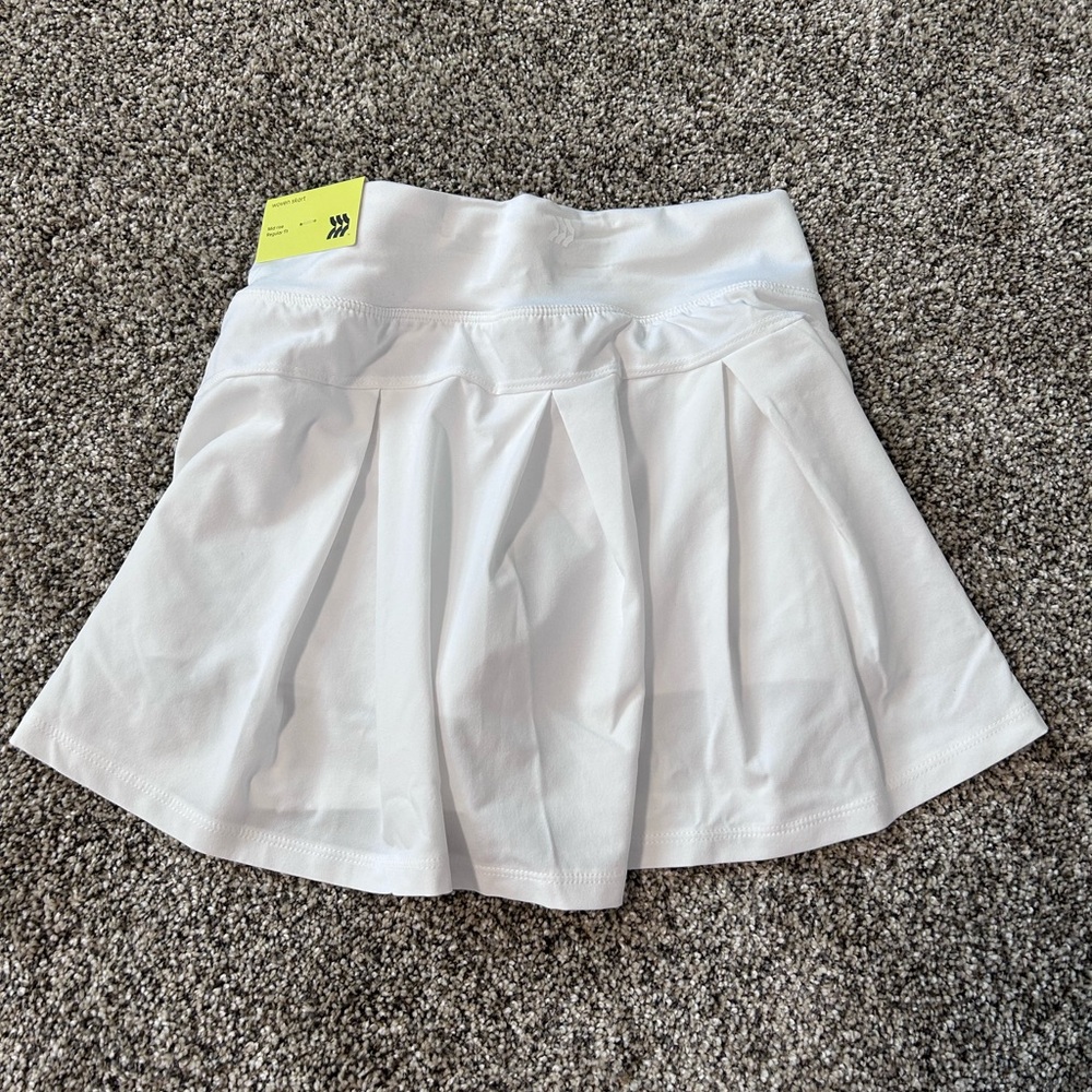 White Pleated Girls Skort